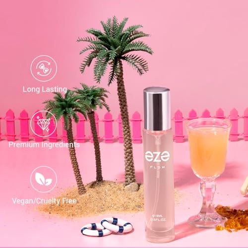 Image of Eze Perfume Flow Eau De Parfum For Women - 18ml | Long-Lasting Luxury Perfume | Elegant Peach, Freesia & Rose | Warm Sandalwood, Musk & Vanilla Base | Premium Floral & Woody Fragrance