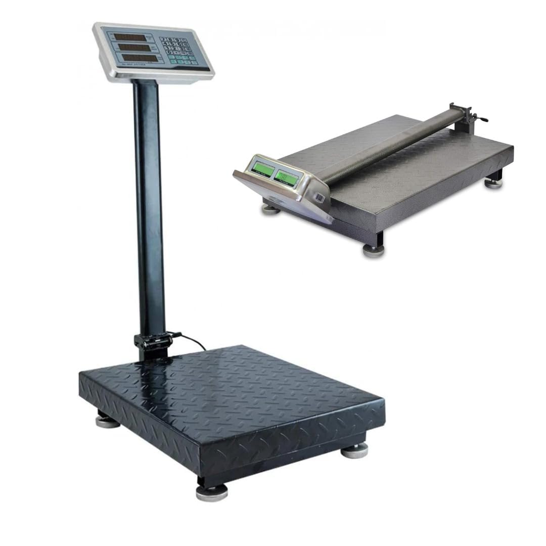 Bilancia Digitale Elettronica Professionale da 300 Kg con Display, Bilancia Industriale Ricaricabile per Utilizzo in Negozi, Abitazioni, Aziende