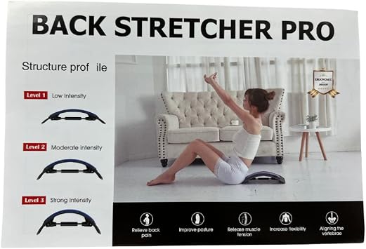 Back Stretcher Cracker, Back Stretching Device for Upper and Lower Back Pain, Back Massager for Bed and Chair, Spine Board Deck Back Popper with 3 Adjustable Settings (White)