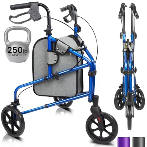 Vive Mobility 3 Wheel Walker - Three Wheeled Rollator for