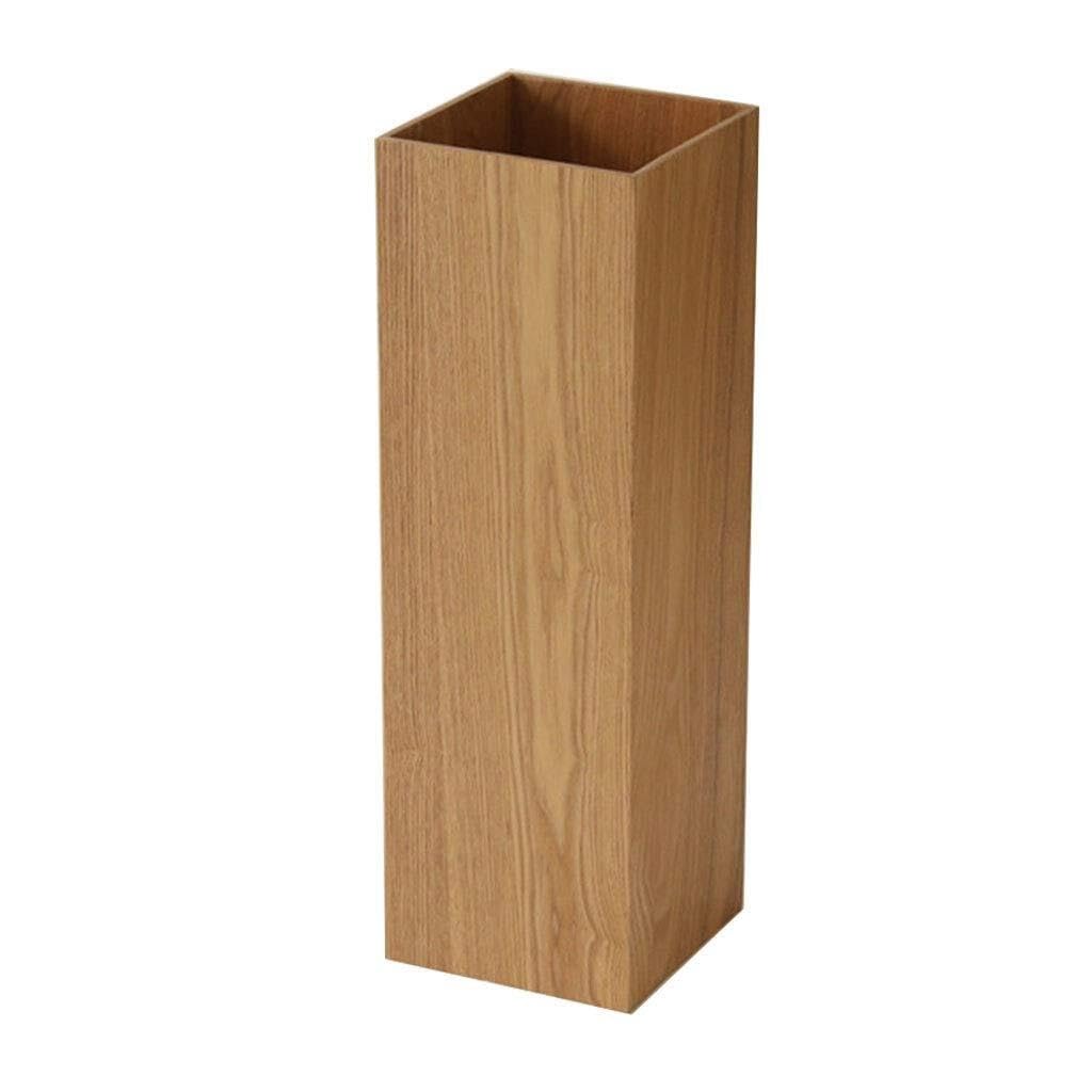 WEYIMVTO umbrella stand, Square Wooden Umbrella Stand with Drip Tray - Free Standing Rack for Umbrellas & Walking Sticks