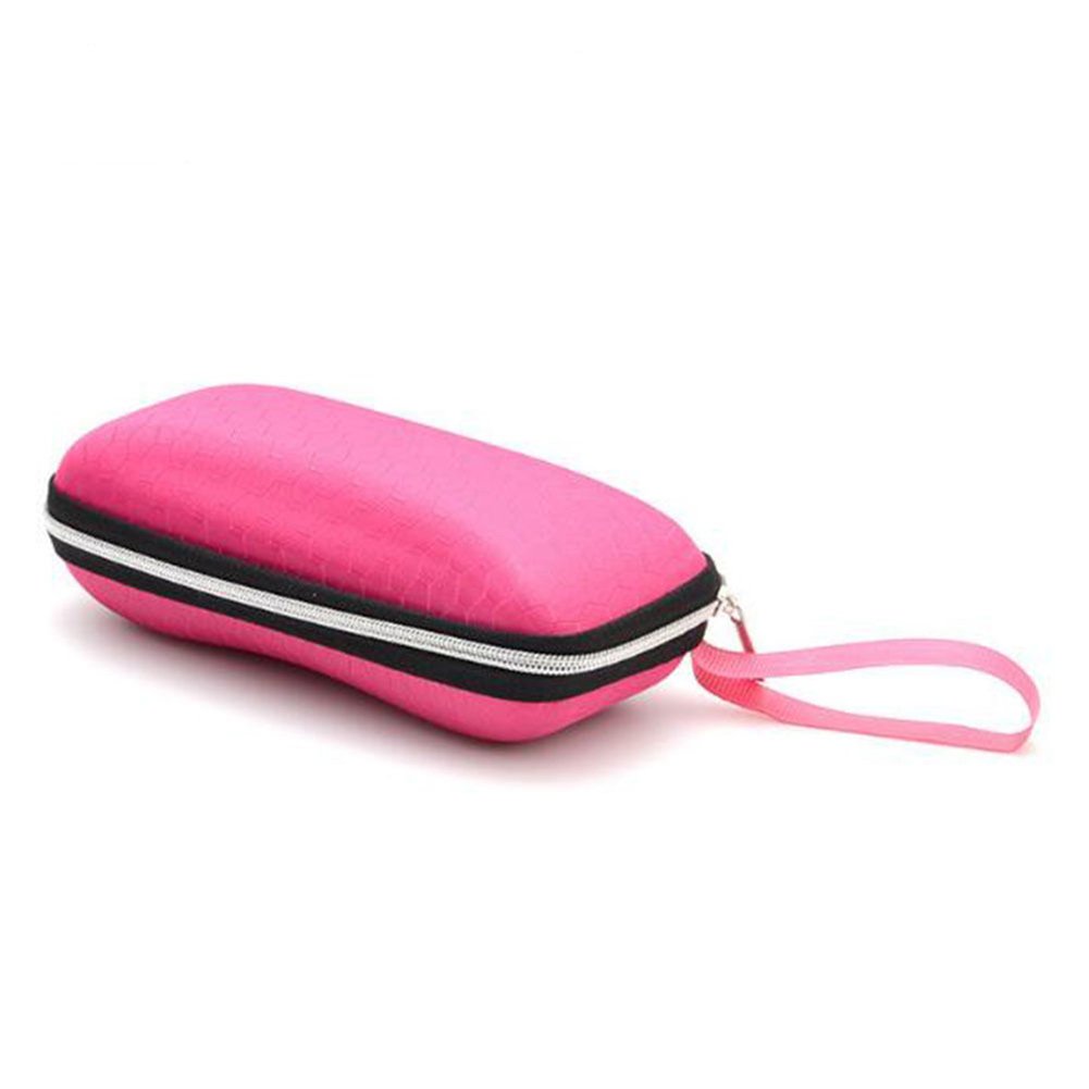 Greenlans Women's Pink Travel Portable Eva Hard Shell Zipper Case Box Eyeglasses Sunglasses Bag With Carabiner Hook