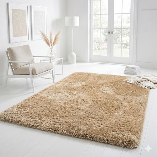 Image of Luxury Shaggy Area Rug, Ultra Soft 1.5 Inch High-Pile Plush Carpet for Bedroom, Fluffy Non-Slip Room Decor, Large Shag Rug for Nursery & Living Room(3x5 Feet, Beige91)