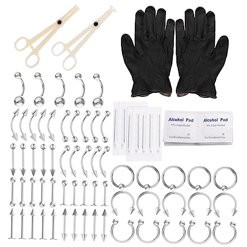 HONMEET Stainless Steel Studs Ear Studs Set Jewelry Kit Eyebrow Jewelry Navel Nails