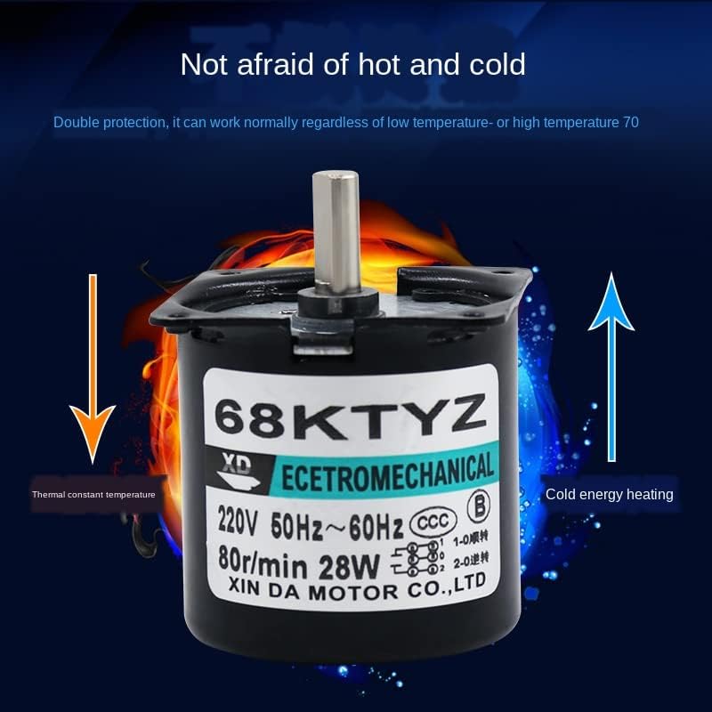 220V Micro Low Speed Permanent Magnet Synchronous AC Motor Slow Forward and Reverse Small Motor 28W 68KTYZ IE 2 Single-Phase - (Speed: 80 RPM)