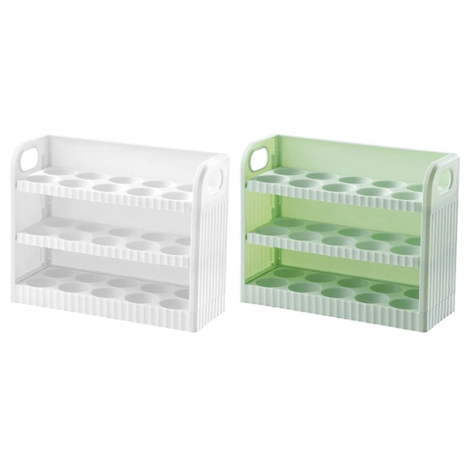 Bandeja de plástico para huevos, El organizador de la cesta huevos del refrigerador tiene capacidad for 30 blancos y verdes(White)