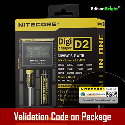 Edisonbright D2-CAR Nitecore D2 Smart Charger 2015 Version With Lcd Display For Li-Ion, Imr, Lifepo4 26650 22650 18650 17670 18490 17500 18350 16340 Rcr123 14500 10440 Ni-Mh And Ni-Cd Aa Aaa Aaaa C Rechargeable thumb #6