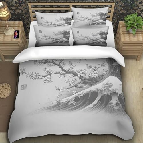 Housse de couette cascade anti-acarien avec fermeture éclair super king - 5