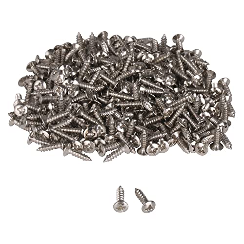Yibuy 500PCS Guitar & Bass Pickguard Replacement Fix Screw 6x12mm Chrome