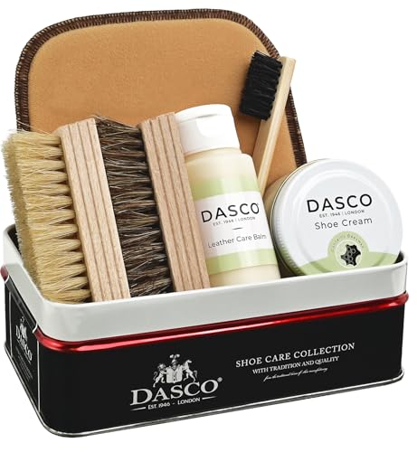 [Dasco] [ダスコ] 英国伝統の品質 靴磨きセット シューケア スターター シングル(PA-DNNH) 革靴 手入れ セット メンテナンス 靴クリーム 馬毛 豚毛 ブラシ クロス 着色 補色 キズ隠し ニュートラル(無色)