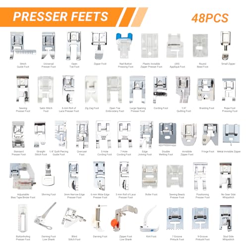 Set de 48 Pies Prensatelas para Máquinas de Coser miniatura 2