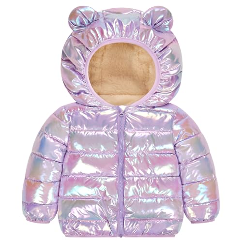 Vogseek Toddler Winter Coat Warm Lightweight Puffer Jacket for Baby Girls Boys Cute Bear Ears Hood Outerwear 6M-3T