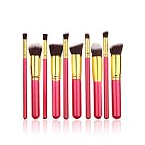 Unimeix? 10 pcs Premium Synthetic Kabuki Makeup Brush Set Cosmetics Foundation Blending Blush Eyeliner Face Powder Brush Makeup Brush Kit (Rose Golden)¡­