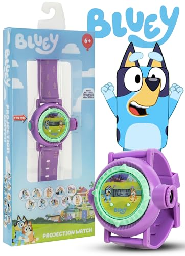 Bluey Kids Projection Watch with LCD Display, 10 Fun Bluey Images, Light-Up Projector, Adjustable Plastic Strap, Kid-Friendly Durable Build, Perfect for Young Bluey Fans, Fits Wrist Sizes 5.5" to 8"4