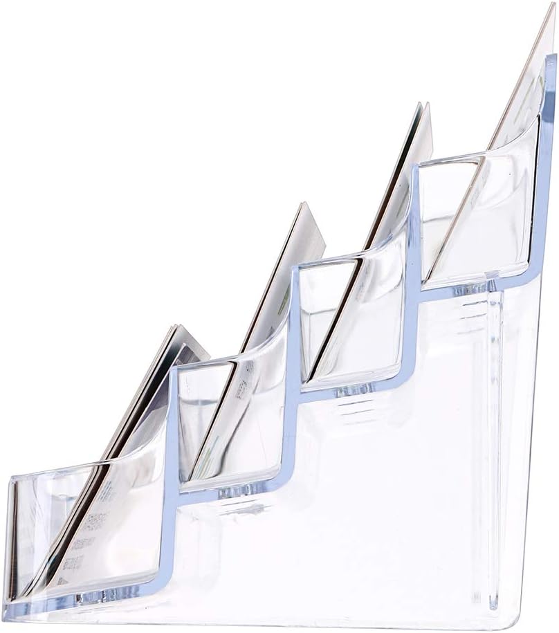 Hipiwe 2pcs 8 Pockets Acrylic Business Card Holder Stand Clear Desktop Countertop Acrylic Index Card Filling Display : Office Products
