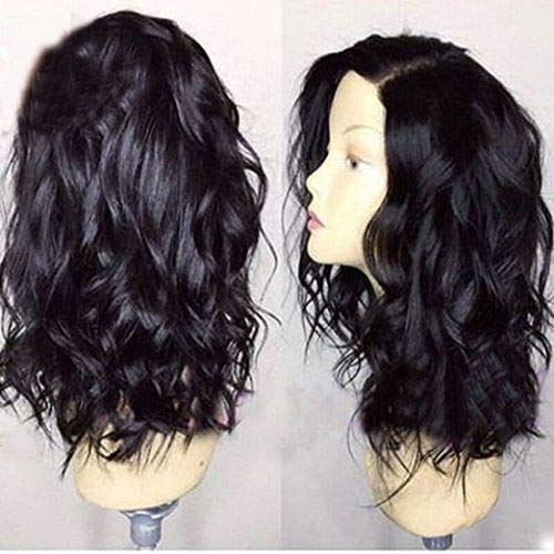 Andria Hair Wavy Wig Lace Front Wigs | Glue-less Short Bob | Body Deep Wave | Natural Color | Synthetic Heat Resistant Fiber | Water Wave Hair Wig With Baby Hair | 12Inch