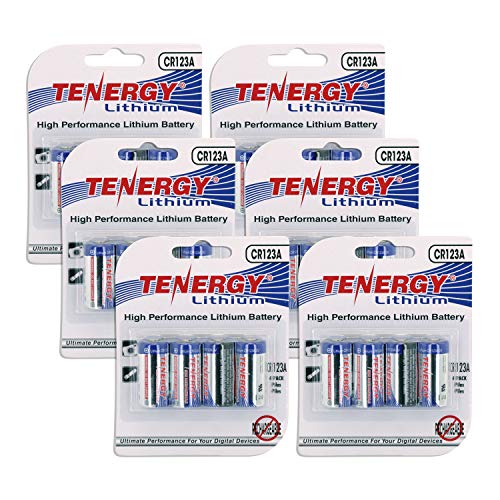 Tenergy 3V Cr123A Lithium Battery, High Performance 1500Mah Cr123A Cell Batteries [Ul Certified] Ptc Protected, Smart Sensors Replacement Cr123A Batteries, 24 Pack (Non-Rechargeable) #TOP6