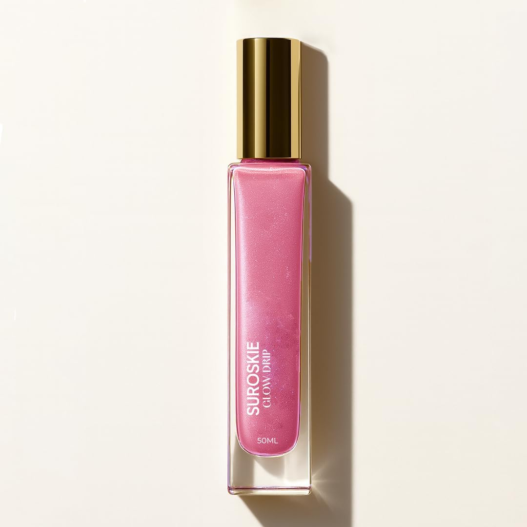 Suroskie Glow Drip 50ml (Pink Luxe, with Brush) | Shimmer for Radiant & Luminous Skin | Non-Greasy & Quick Absorbing Body Highlighter | Glow with Superfood Oils & Pink Mica | Body Shimmer for Women-image-36