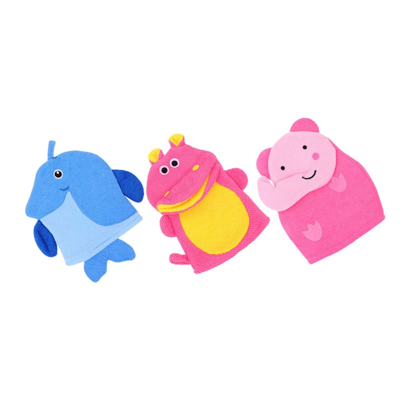 Gogogmee 3Pcs Compact Exfoliating Shower Gloves Animal Print Bath Accessories for Lightweight Skin Cleaning Mitten for Gentle Exfoliation Deep Clean Mixed Style