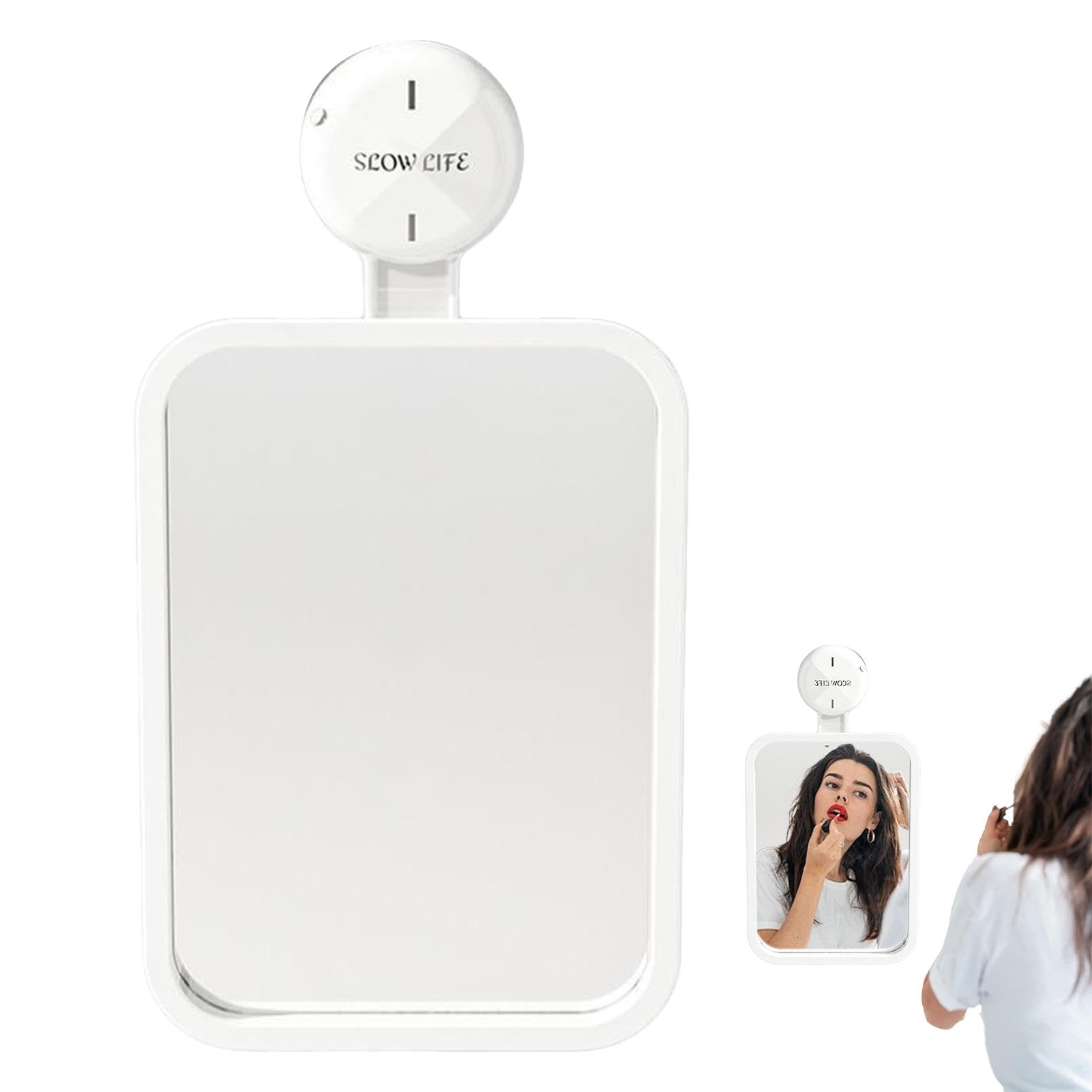 Miroir de douche compact avec forte tenue pour un rasage sans buée en milieu humide