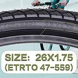 2-Pcs 26 Inch Bike Tyre 26 x 1.75(47-559) Foldable Bike Tyres and 26" Inner Tubes 32mm Schrader Valve Compatiable with 26x1.75 26x1.80 26x1.90 26x1.95 Road City Bicycle Tyres - Image 2