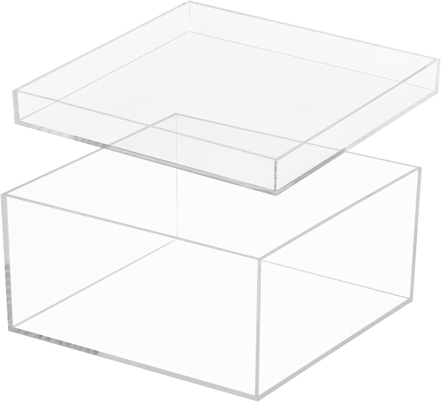 KissYou Acrylic Box Large Clear Box with Lid Home Office Storage Box Jewelry Organizer Contanier Plastic Square Cube