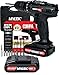 Price comparison product image MYLEK 18V Cordless Drill Driver Lithium Ion Powerful Battery Electric Screwdriver Set, 18 Volts, 13pce Accessories Kit, Black (18V 2 Speed & Two Batteries)