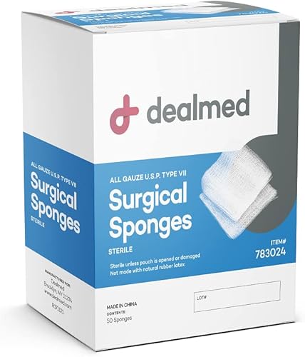 dealmed gasa del Pads Estéril 2 4 x 4 12capas 25por caja