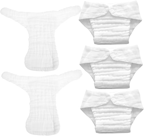 FRCOLOR 5 pañales reutilizables de algodón para pañales de algodón para inserción de pañales de alta absorción, pañales de tela duraderos para el