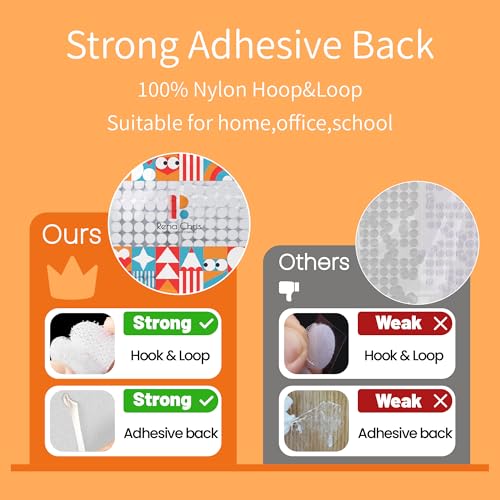 Image of Self Adhesive Dots, 0.59 inch Hook and Loop Circles, 1000 Pcs Round Fasteners with Strong Adhesive Backing, Waterproof Nylon for Classroom, Office & Home (White)