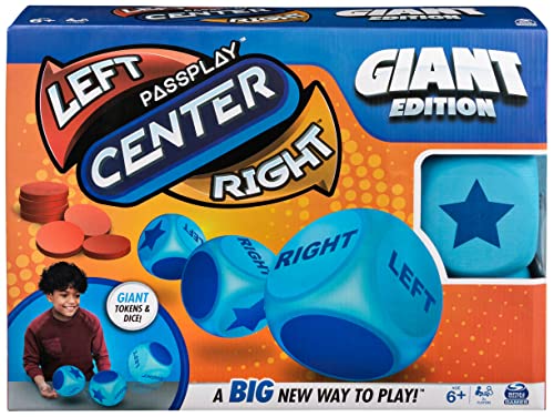 Giant Left Center Right, Classic Family Board Game Summer Toy With Big, Oversized Dice & Tokens, For Kids And Adults Ages 6 And Up #TOP6