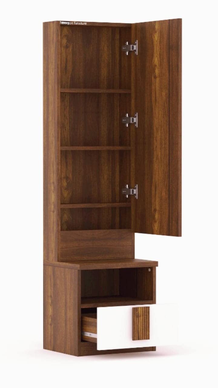 Hexagon Furnitures Engineered Wood Dressing Table with 1 Mirror and Storage (Light-Brown)-image-49