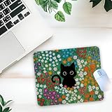1 Pcs Black Cat Non-Slip Rubber Mouse Pad for Home Office Desk Accessories Gaming Laptop Computer Gifts for HR Coworker Friend Supervisor