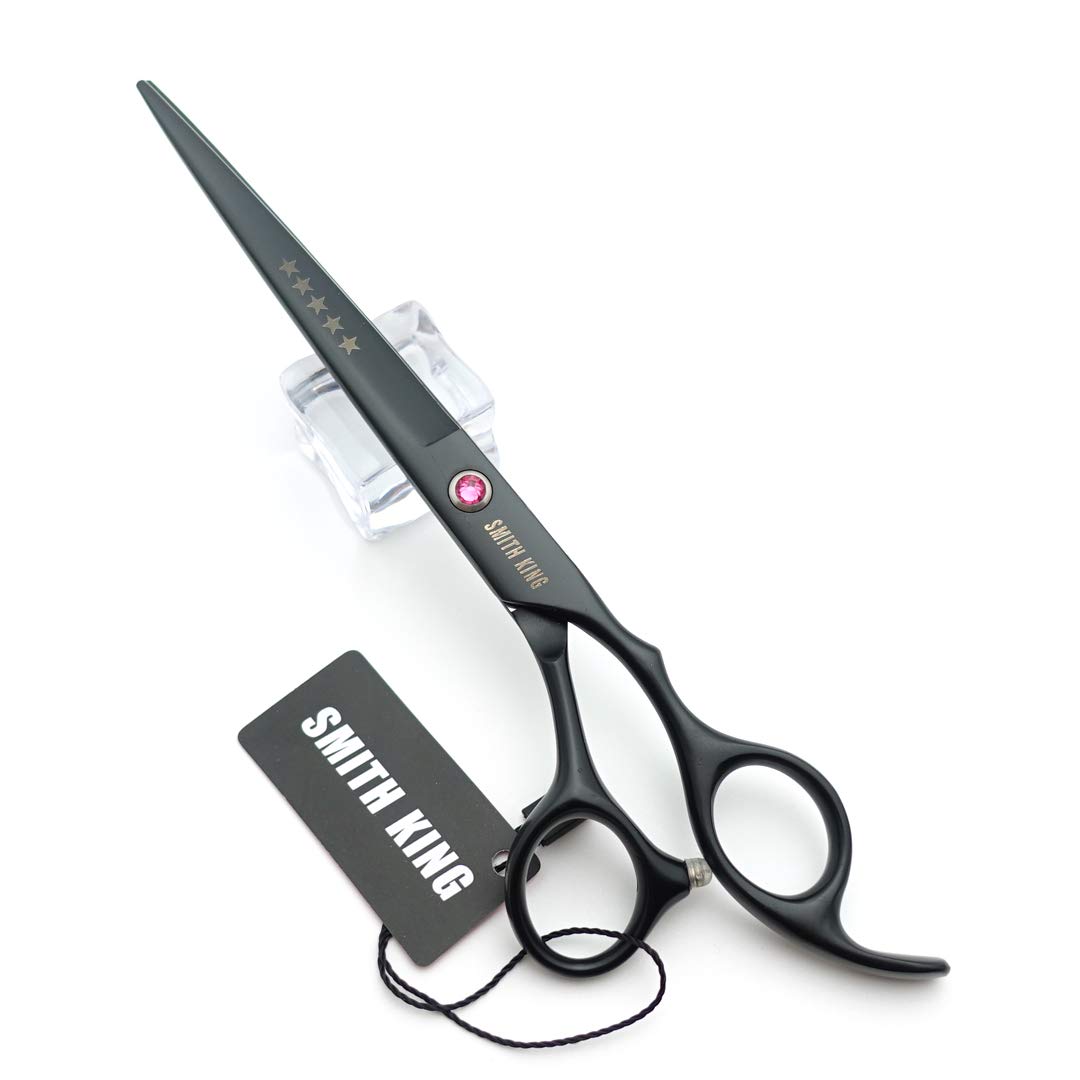 Jeu de ciseaux à cheveux de 7,0 pouces Ciseaux de coupe de cheveux et ciseaux à effiler avec des peignes de rasoir dans 1 ensemble (Noir)