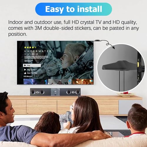 660+ Miles Long Range TV Antenna Indoor, Antenna TV Digital HD Indoor Outdoor Digital Antenna for All TV Support 4K 1080P Portable HD Antenna with Amplifier Signal Booster - 16.5ft Coax Cable - Thumbnail 5