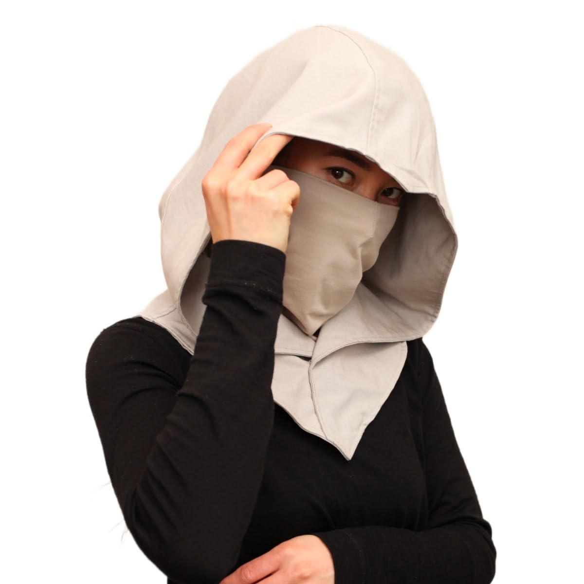SIC HOODSAssassin Hood and Mask Linen Ninja Balaclava Adaptable Hoodie Casual Ren Faire Cosplay LARP Costume Cowl