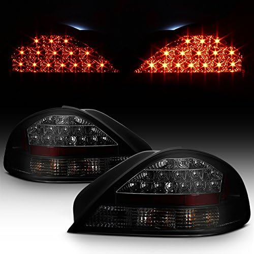 AKKON - For 95-05 Pontiac Grand AM SE SE1 SE2 GT GT1 Black Bezel Smoked Lens LED Tail Brake Light Set
