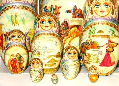 Winter Activities in Russia Nesting Doll