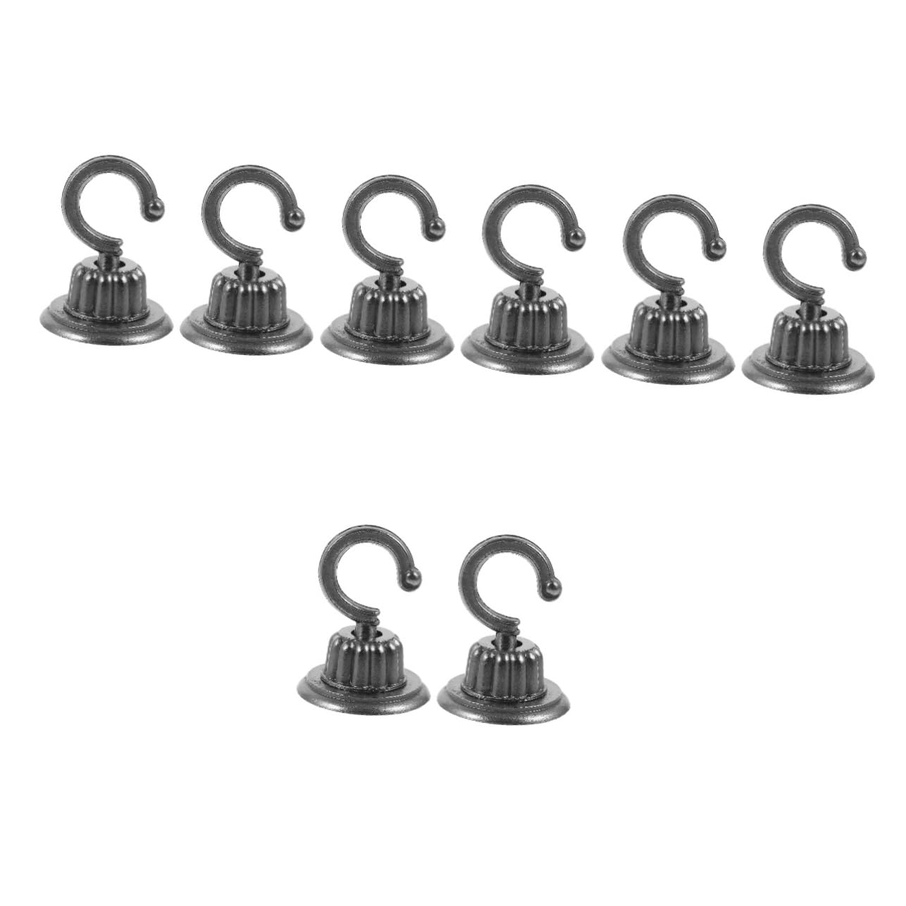 Toyvian 4 Ensembles Crochet Pivotant Crochets De Plafond Décoratifs Supports De Pots De Fleurs pour L'extérieur Crochet Orchidée Suspendu Cintres À Fleurs Alliage De Zinc Noir 2 Pièces * 4