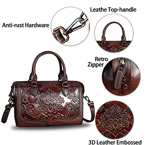 Genuine Leather Top Handle Handbag For Women Handmade Vintage Satchel Retro Cowhide Crossbody Handbags Purse Hobo Bags #TOP5