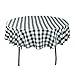 LinenTablecloth 90-Inch Round Polyester Tablecloth Black & White Checker