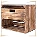 moooble Sparpack Caisse en Bois flammé avec tiroir et étagère en Bois 50 x 40 x 30 cm