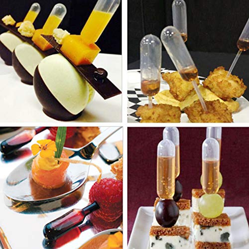 MANSHU 200PCS 4ml Dessert Pipettes, Plastic Squeeze Transfer Pipettes Dropper Liquid Injector for Cupcake Strawberries Chocolate Ice Cream
