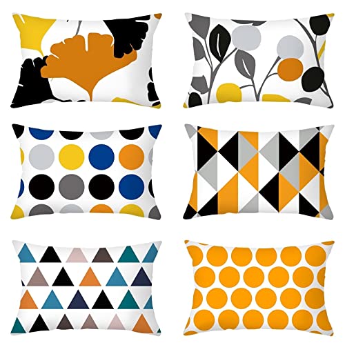 Dekokissen Schwarz, Kissen Sofa Herbst Winter 30X50cm Polyester Kissenhüllen Unregelmäßiges Muster Weißes Gold für Stuhl Wohnzimmer Schlafzimmer – Bild 4