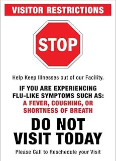 Visitor Restrictions Stop Metal Sign Vintage Sign 12 X 8 Inch