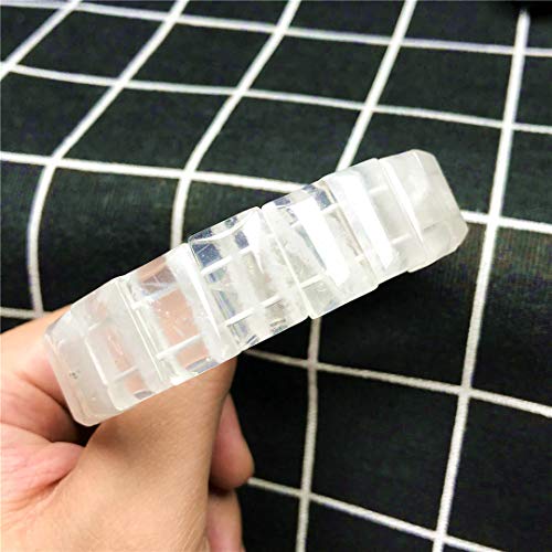 Duovekt Natural White Phantom Quartz Bracelet,Phantom Quartz Crystals Jewelry For Woman Men Brazil 18X11Mm Rectangle Beads Gemstone Stretch Aaaaa #TOP2
