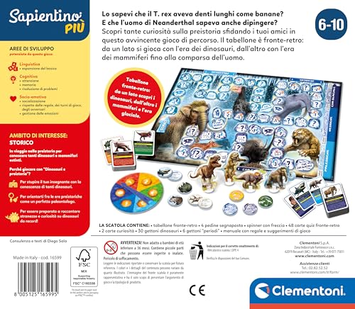 Clementoni Sapientino Préhistoire éducative Table Enfants Jeu Quiz sur les Dinosaures Made in Italy Couleur italienne 16599 - vue 4
