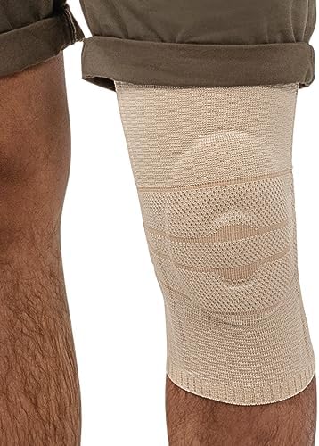 b:joynz Knee Support - Helps to Alleviate and Prevent Pain in the Knee During Everyday Activities - Beige, 1