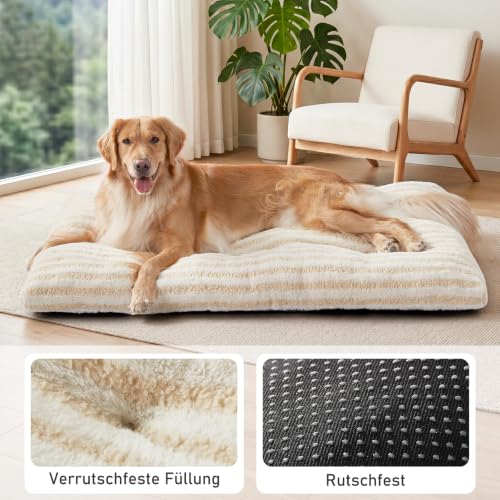 Pawk Hundebett Mittelgroße Hunde, Hundekissen Waschbar Flauschig, Hundekorb Weich Atmungsaktiv, rutschfeste Plüsch-Hundematte, 75x55x9cm-5
