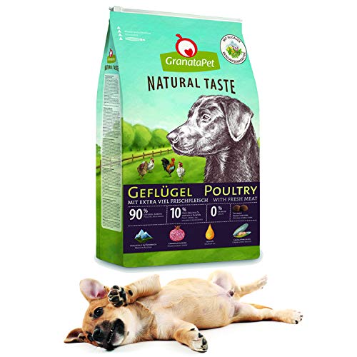 GranataPet Natural Taste Geflügel, Trockenfutter für Hunde, Hundefutter ohne Getreide & ohne Zuckerzusätze, Alleinfuttermittel für ausgewachsene Hunde, 12 kg